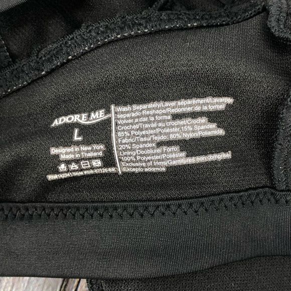 Adore Me Haukea Black Lace Triangle Bikini Top NWT size L - Picture 9 of 10